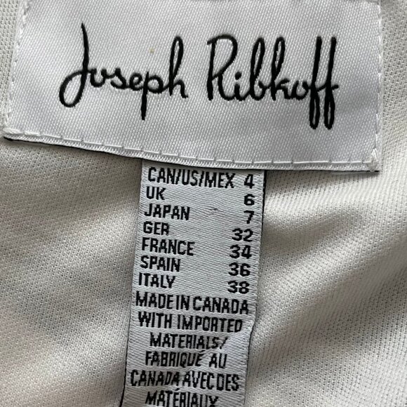 Joseph Ribkoff Slvless Boat Neck Floral Faux Wrap Lined Midi Dress Blk Wht Sz 4 - Picture 8 of 10